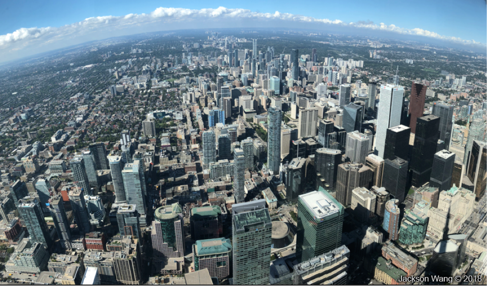 Photo of Toronto from the CN Tower, Sept 2018